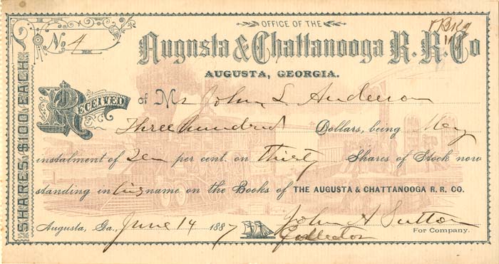 Augusta and Chattanooga R.R. Co.